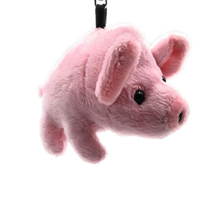 Porte-clé Cochon rose en peluche