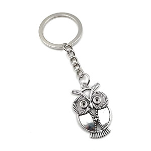 Porte-clé Hibou argent