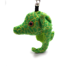 Porte-clé Hippocampe vert en peluche