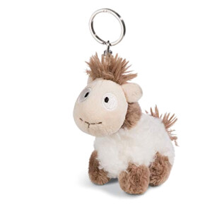 Porte-clé Lama métal en peluche 10 cm