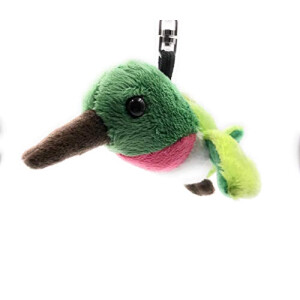 Porte-clé Oiseau vert en peluche